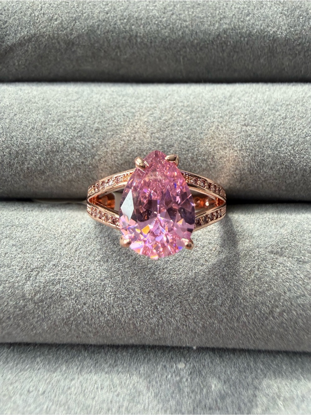 Fragrant Jewels Rose Gold Pear-Cut Pink Gemstone Ring
